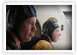The Army Golden Knights survey their landing site