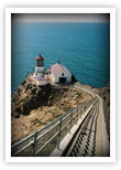 The Point Reyes Lighthouse, the windiest place on the Pacific Coast and the second foggiest place on the North American continent