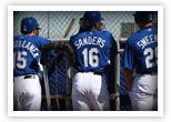 Mark Grudzielanek, Reggie Sanders and Mike Sweeney at 2007 Kansas City Royals Spring Training